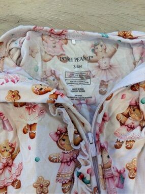 Posh Peanut Pink Gingerbread Ballerina Zip Romper
